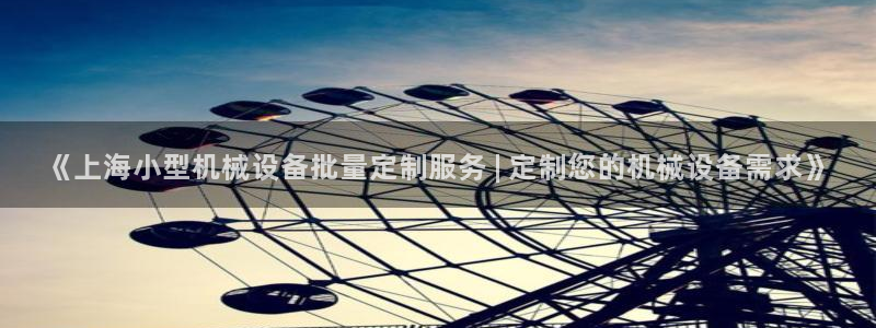 杏盛官方平台：《上海小型机械设备批量定制服务 | 定制您的机械设备需求》