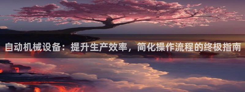 杏盛平台上级：自动机械设备：提升生产效率，简化操作流程的终极指南