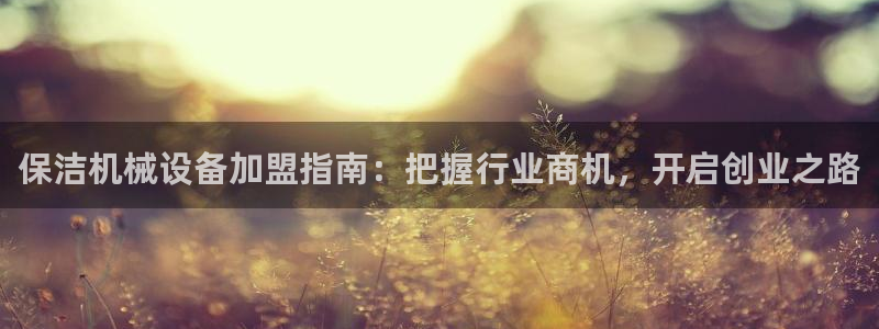 杏盛平台主管：保洁机械设备加盟指南：把握行业商机，开启创业之路