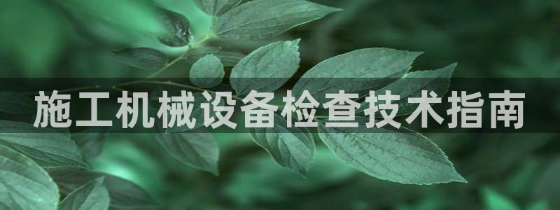 杏盛平台注册登录：施工机械设备检查技术指南