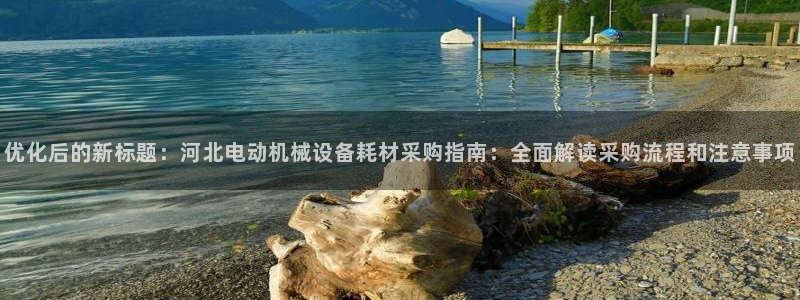 杏盛平台登陆地址：优化后的新标题：河北电动机械设备耗材采购指南：全面解读采购流程