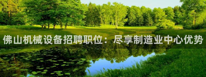 杏盛平台主管：佛山机械设备招聘职位：尽享制造业中心优势